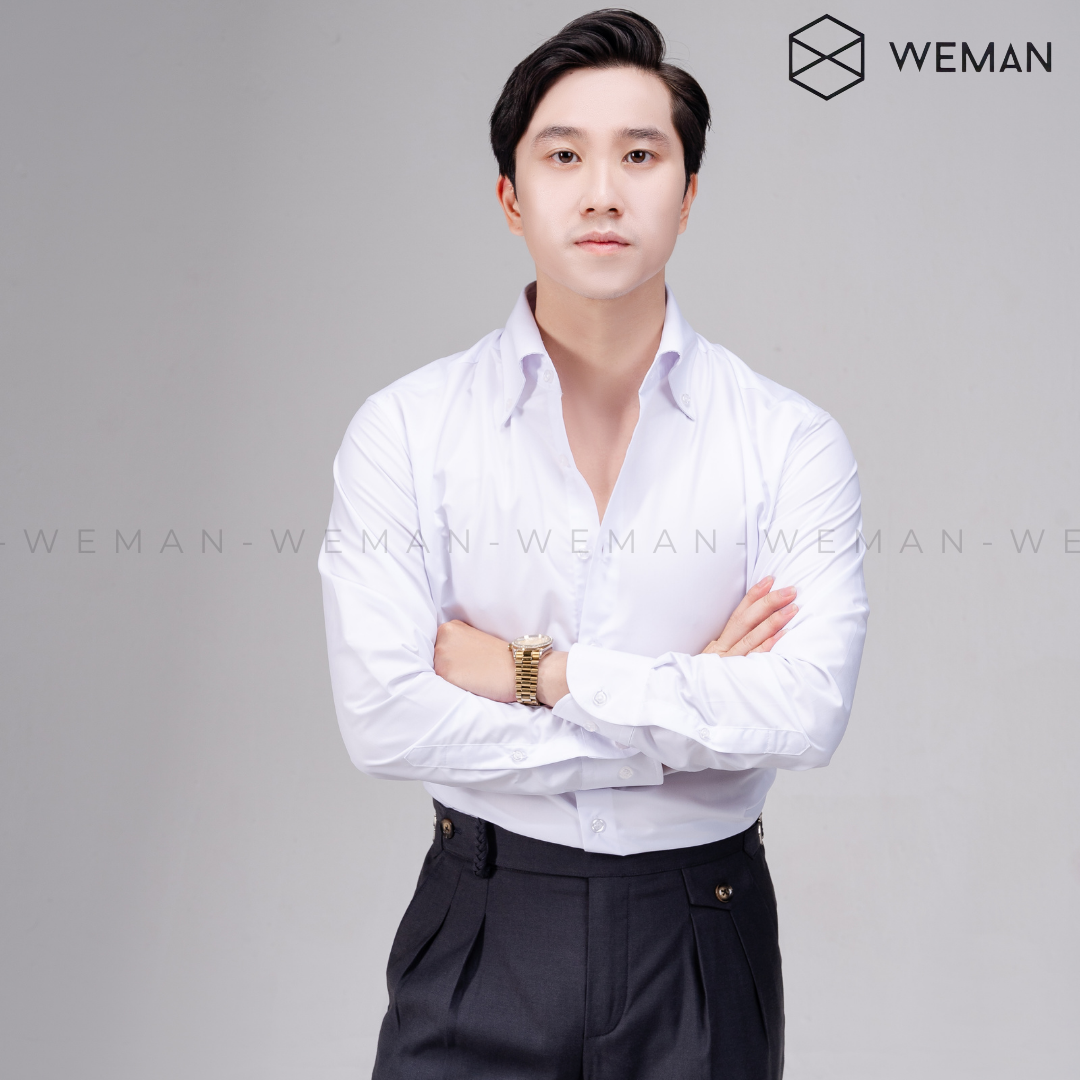 Áo sơ mi nam, áo sơ mi cổ button down, chất liệu cotton cao cấp thấm hút mồ hôi không nhăn co dãn tốt weman-wma2201