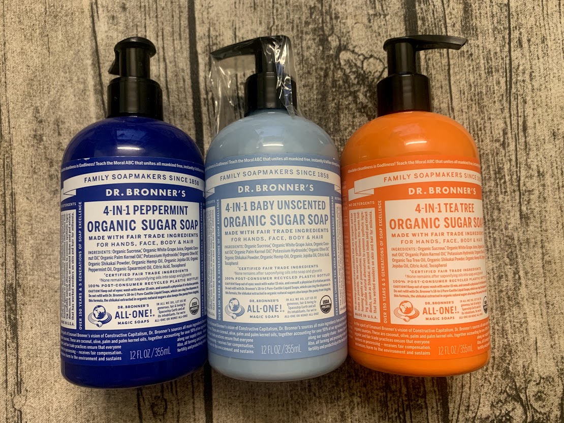 SỮA TẮM GỘI HỮU CƠ DR. BRONNER'S 4 IN 1 (ORGANIC SUGAR SOAP) 355ML