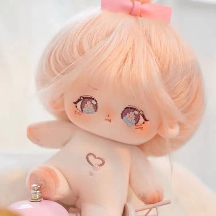 Búp bê cotton có xương 20cm búp bê tóc chiên dễ thương kỳ lạ búp bê khỏa thân đồ chơi giấu thú nhồi bông cho trẻ em quà tặng bé gái