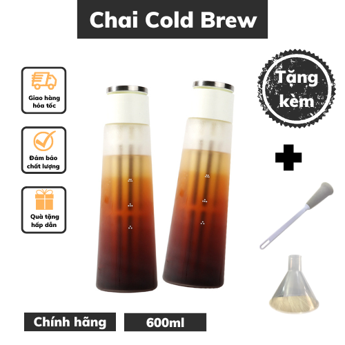 Chai Cold Brew pha cà phê Timemore, bình ủ ngâm lạnh cafe,detox cao cấp dung tích 600ml tích hợp van chống tràn hiện đại,dụng cụ bình ủ pha cà phê chuyên dụng