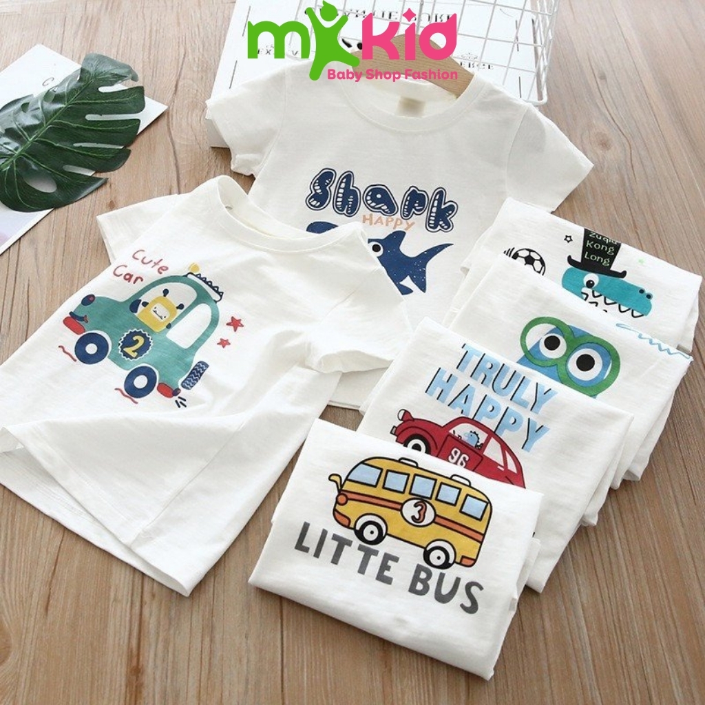 SALE!! Áo Thun Cho Bé Trai MK KID Vải Cotton 100% Mềm Mịn, Áo Thun Cộc Tay Cho Bé (5-18kg)