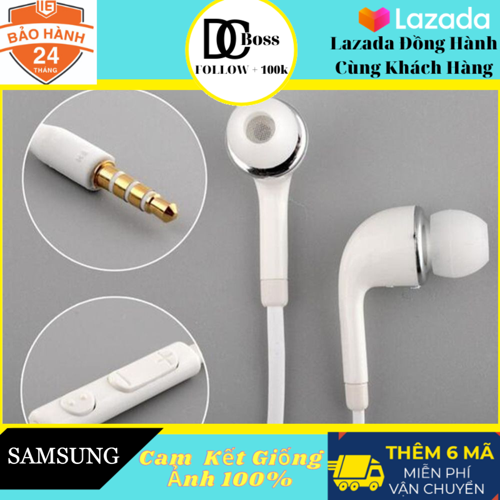 [HCM]Tai Nghe Samsung Galasy J5 J7 Dùng cho tất cả các máy jack tròn 3.5 chất lượng âm thanh stereo với âm bass mạnh mẽ (trắng) tai nghe dây có mic Mystore247
