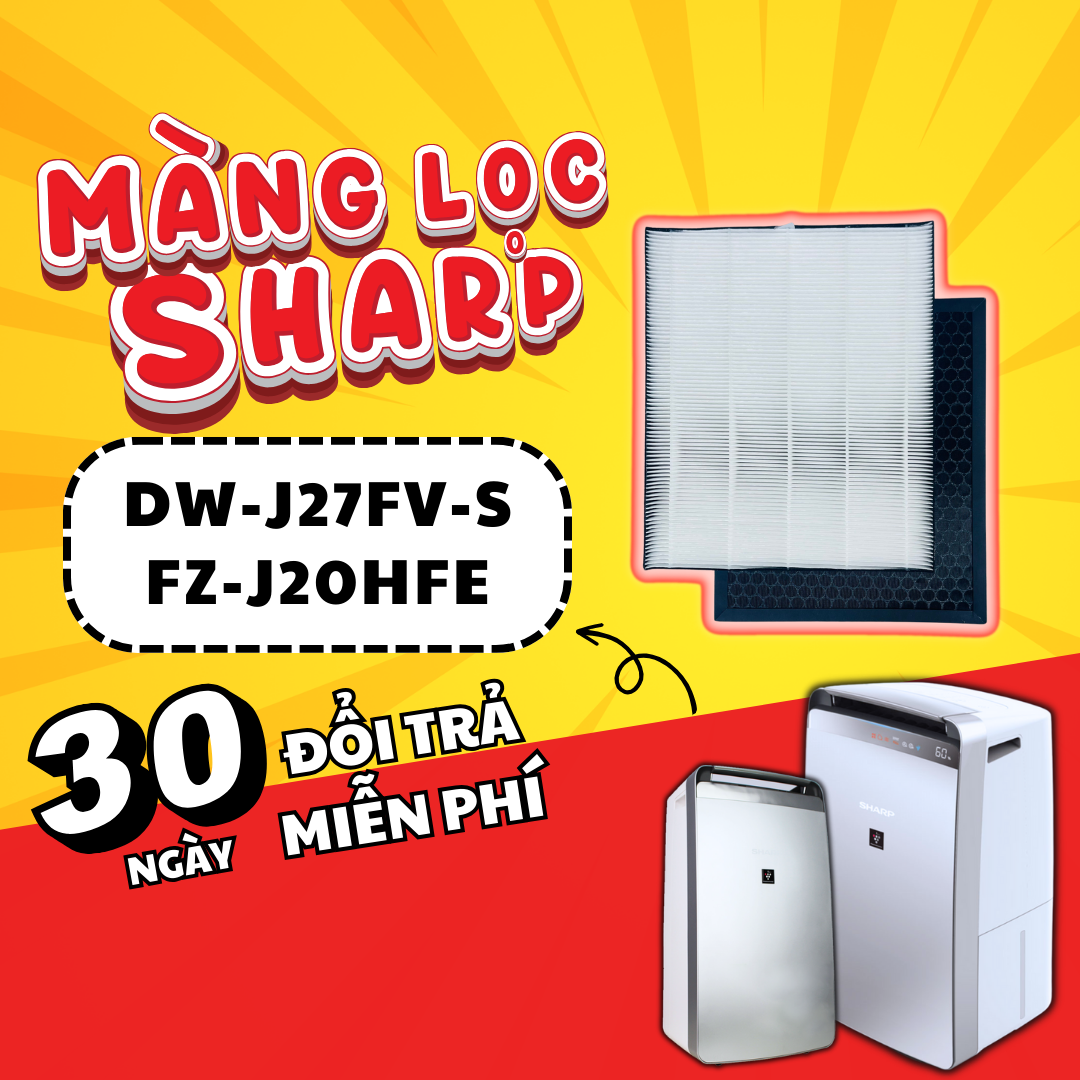 Màng lọc không khí sharp dw-j27fv-s, fz-j20hfe. màng lọc hepa & than hoạt tính cho máy hút ẩm lọc không khí sharp