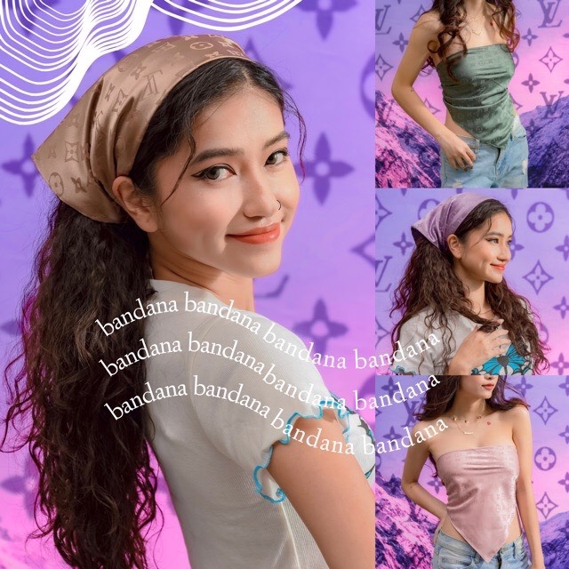 Khăn Lụa BANDANA đội đầu, quấn áo 90x90cm