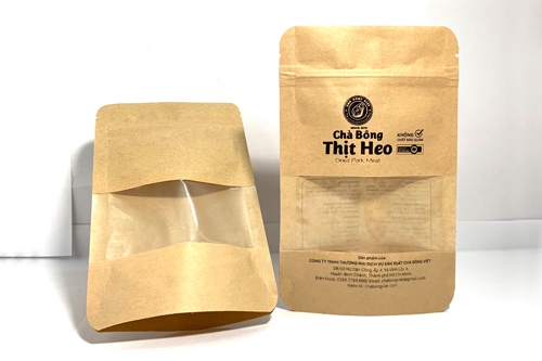 Túi ZIPPER giấy KRAFT đáy đứng có cửa sổ