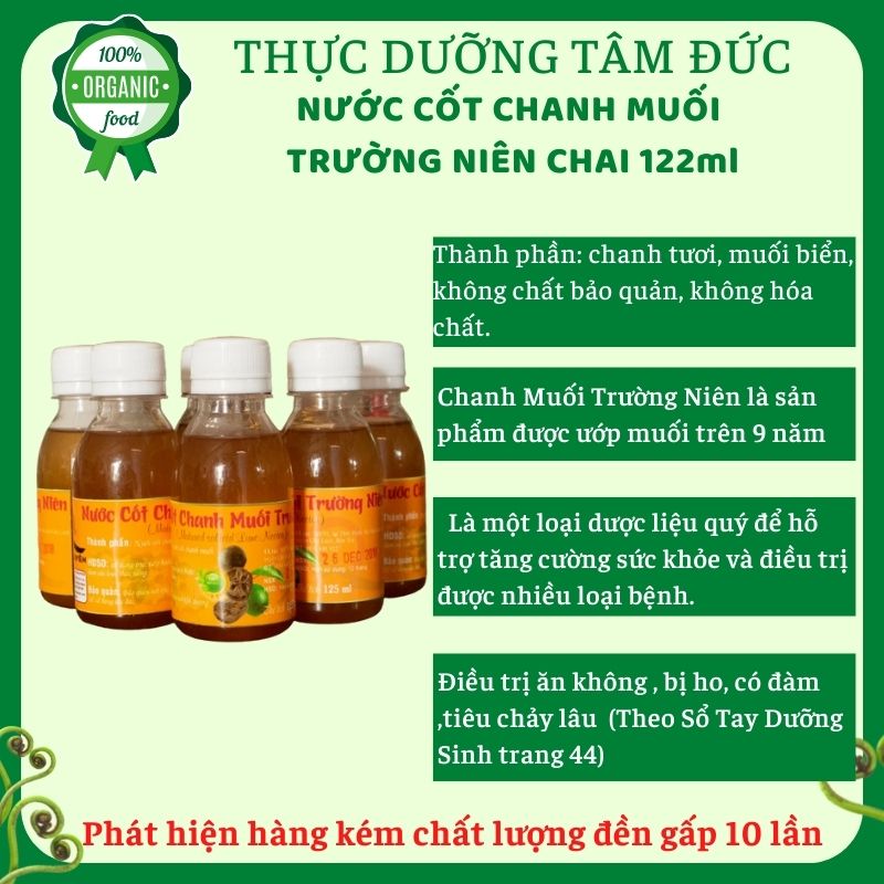 Nước cốt chanh muối Quy Nguyên chùa Long Hương chai 125ml - Thầy Tuệ Hải