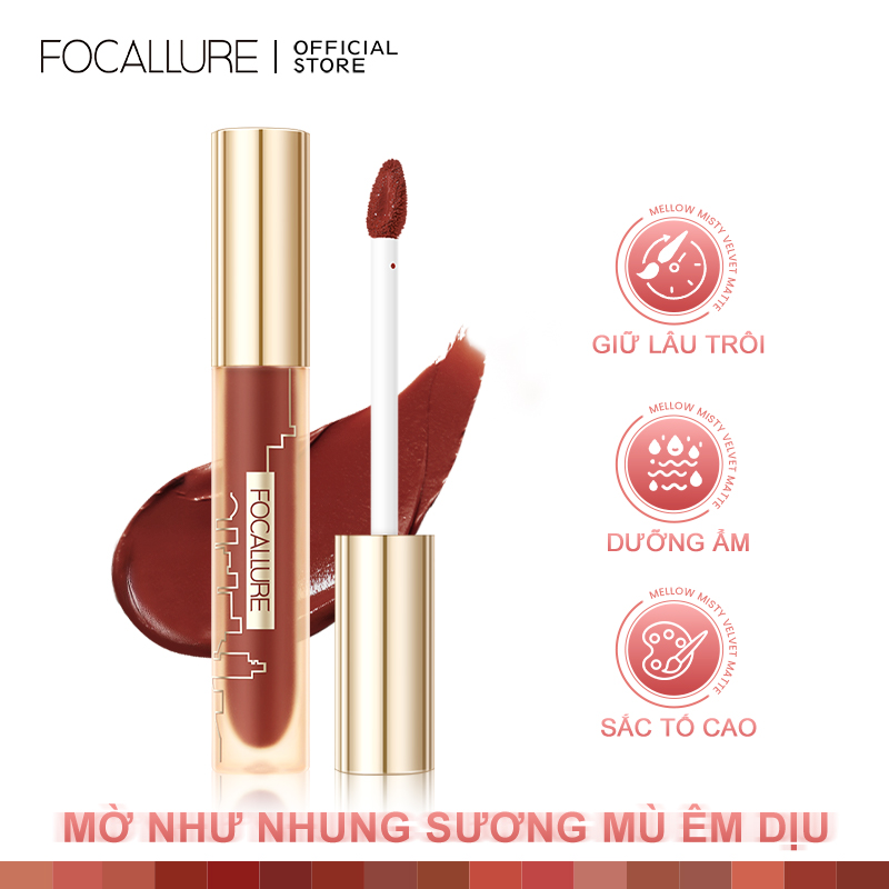 FOCALLURE Velvet Matte Lipstick Airy Fit Moisturize Soft Silky Lip Makeup