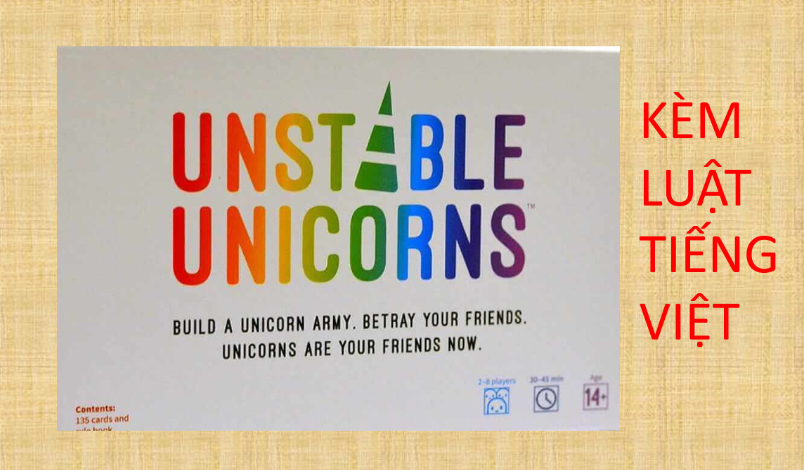 Trò chơi thẻ bài unstable unicorns - chuồng kỳ lân kỳ diệu - phiên bảng tiếng anh
