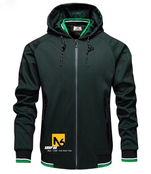 [HCM]Áo Khoác Dù Nam Hai Lớp Chống Nắng Gió Phối Nón Cao Cấp Đen Rêu Xanh Đen ShopN6-UV30