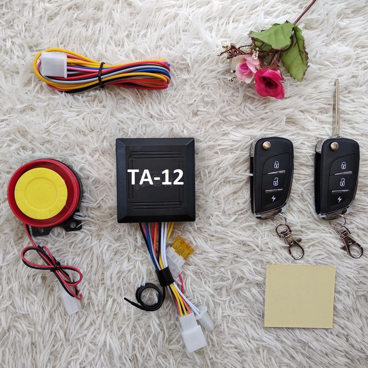 Khóa chống trộm xe máy 2 remote liền chìa khóa bật TA-12