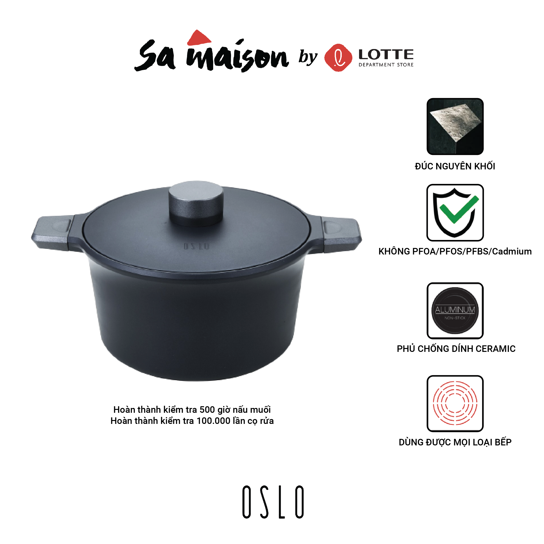 Nồi chống dính nắp nhôm Oslo Kokker 24cm