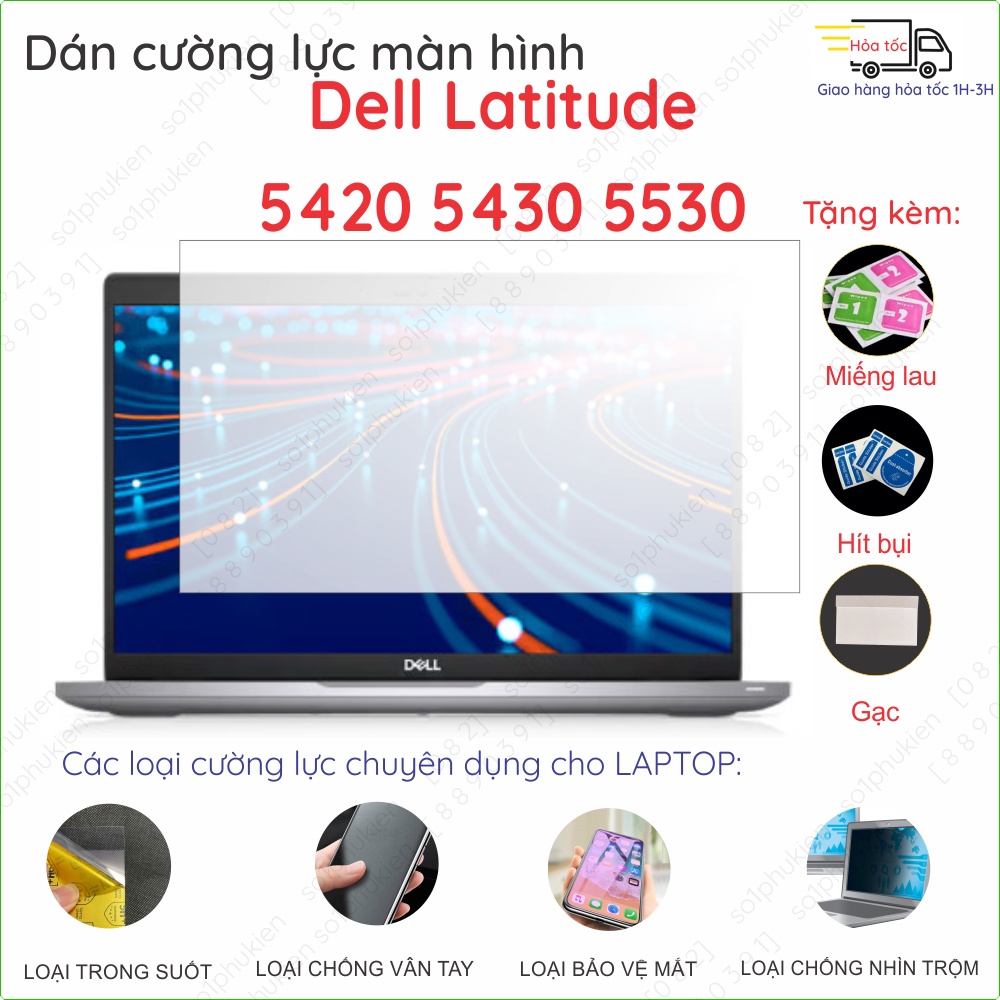 Dán màn hình cường lực Dell Latitude 5300 5310 5400 5420 5430 5530 5480 nano dẻo siêu mỏng trong suốt, nhám chống vân tay, bảo vệ mắt