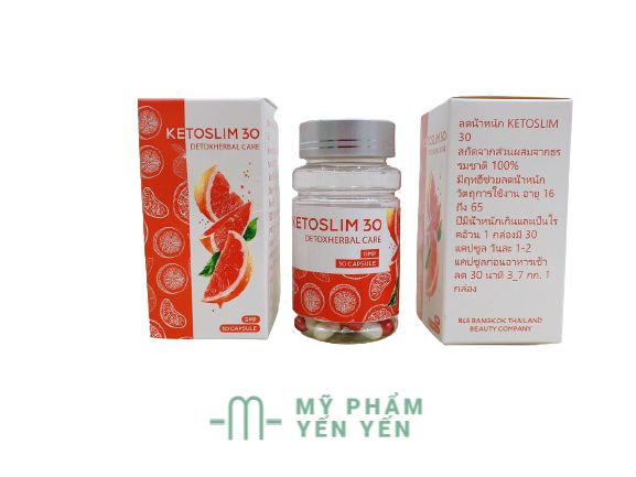 giảm cân hủy mỡ ketoslim 30 giảm nhanh giữ vóc dáng cân đối chính hãng thái lan hộp 30 viên có tem và checj mã QR- shop mỹ phẩm yến yến