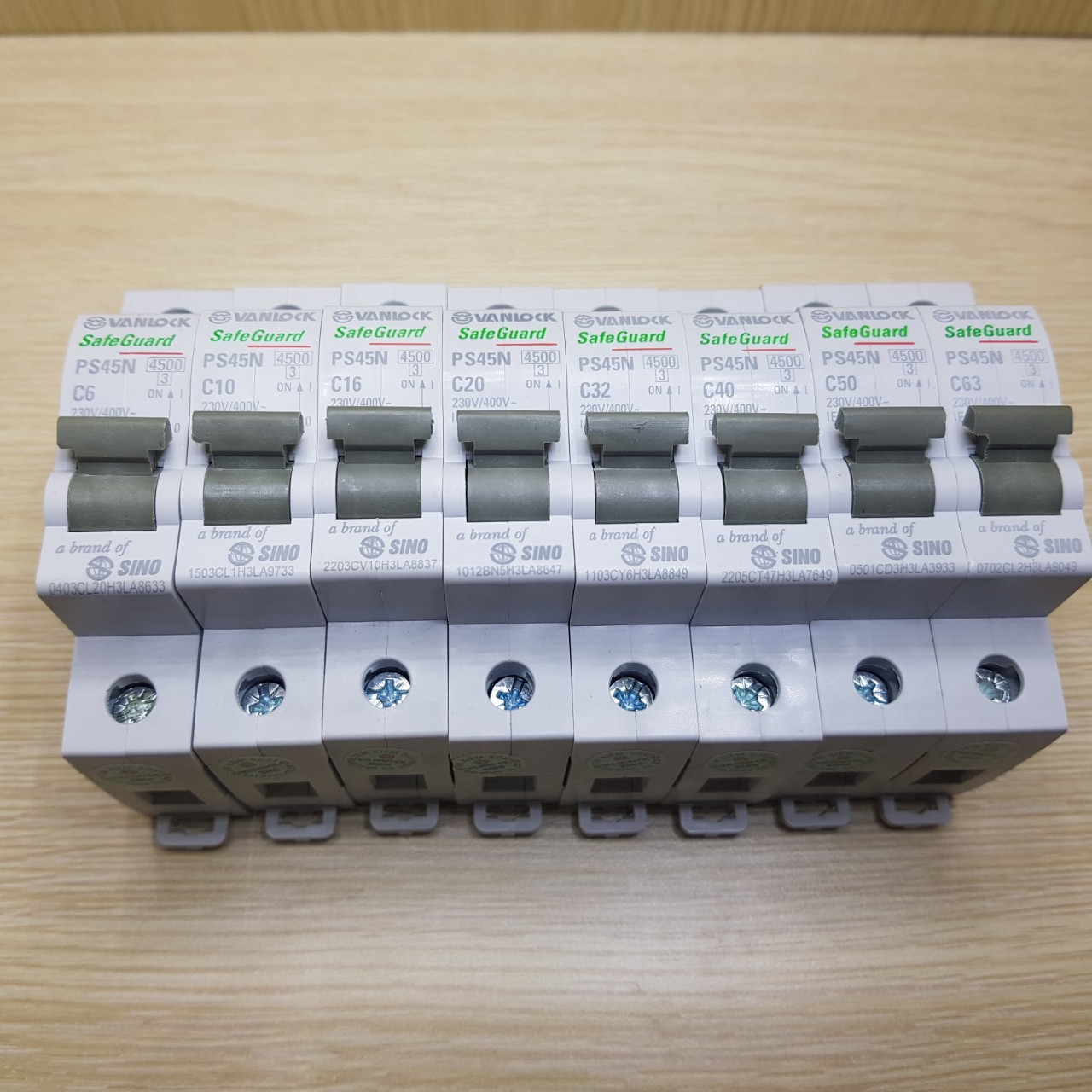 MCB 1 CỰC SINO- VANLOCK 10A,16A, 20A, 32A, 40A ,50A, 63A. Cầu dao tự động, CB tép, Aptomat.