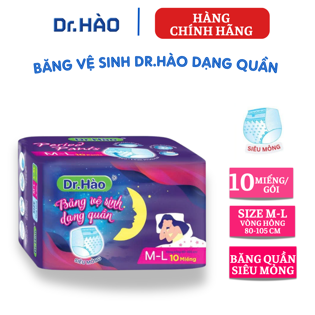 {Hàng chính hãng} Băng vệ sinh dạng quần DR.HÀO gói 10 miếng size M/L