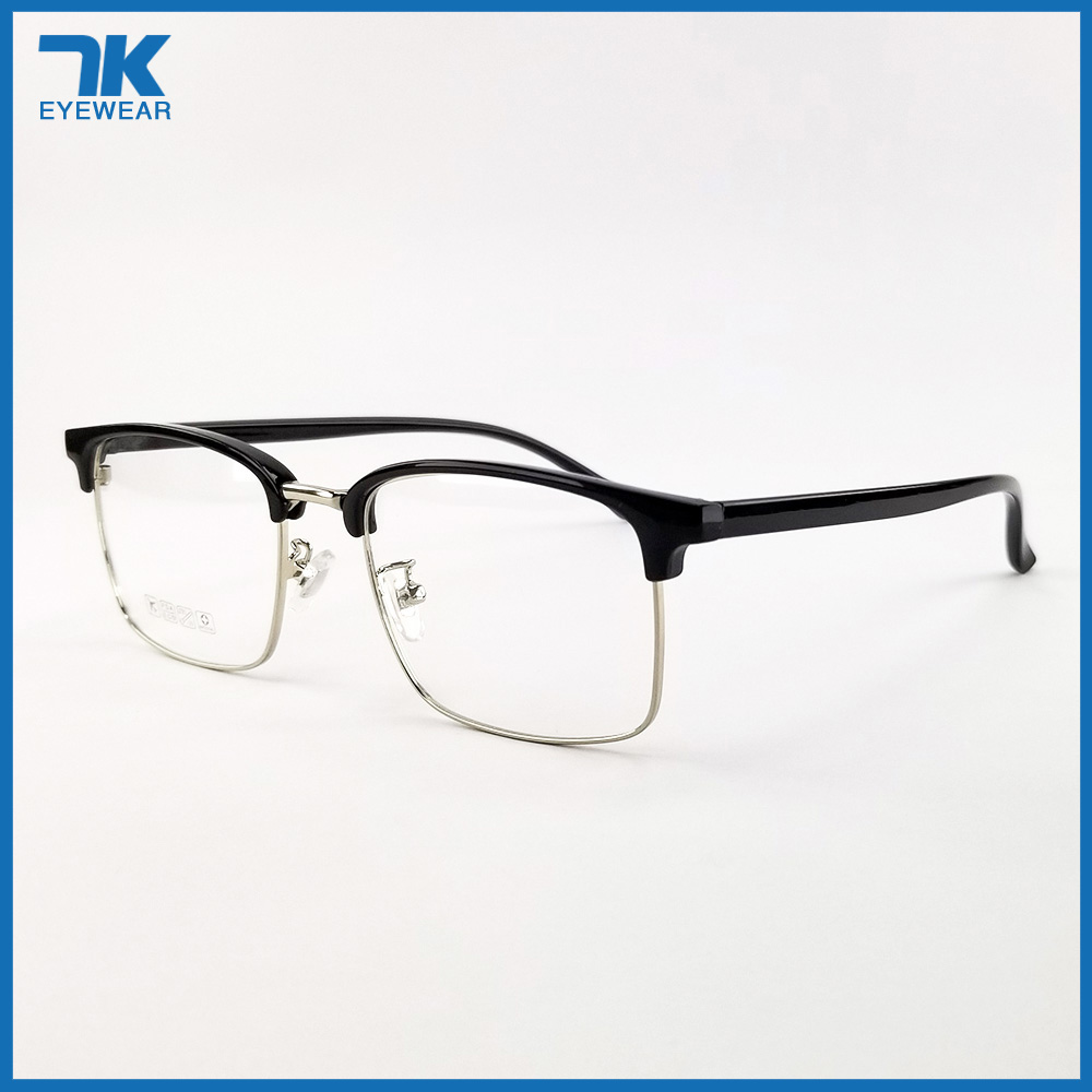 [HCM]Gọng kính nam nữ mắt cận chữ nhật nhựa/kim loại màu đen bạc - hồng vàng 6205. Eyeglasses frames for men/women. Blue-Light-Blocking-Glasses.