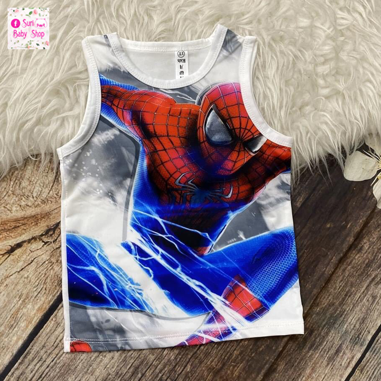 [HCM]Áo thun ba lổ người nhện in 3D (8-25kg) #áo thun nam