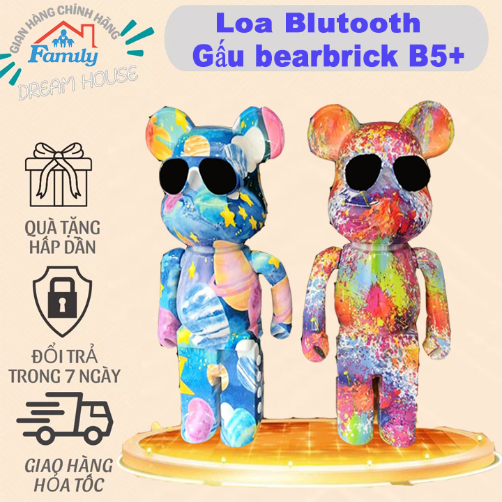 { Mẫu Mới 2022 } Loa Bluetooth Gấu Bearbrick Bearbrick B5 Plus, loa không dây & loa bluetooth nghe nhạc cao cấp, loa bass cực hay, thiết kế đẹp mắt