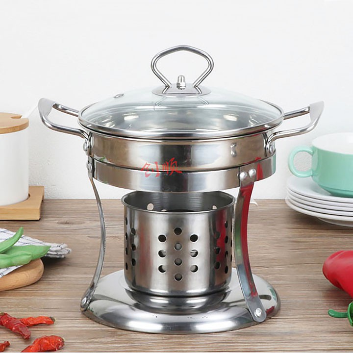 Bộ nồi lẩu bếp cồn 1 người kiểu mới