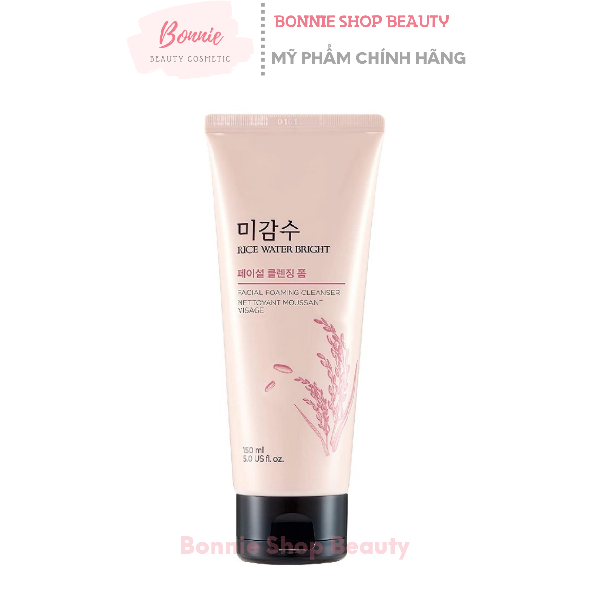 Sữa rửa mặt làm sáng da the face shop rice water bright facial foaming cleanser 150ml sữa rửa mặt gạo sáng mịn da bonnie shop beauty