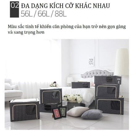 Túi đựng quần áo khung thép 88l- hộp đựng quần áo 88l- living box 88l