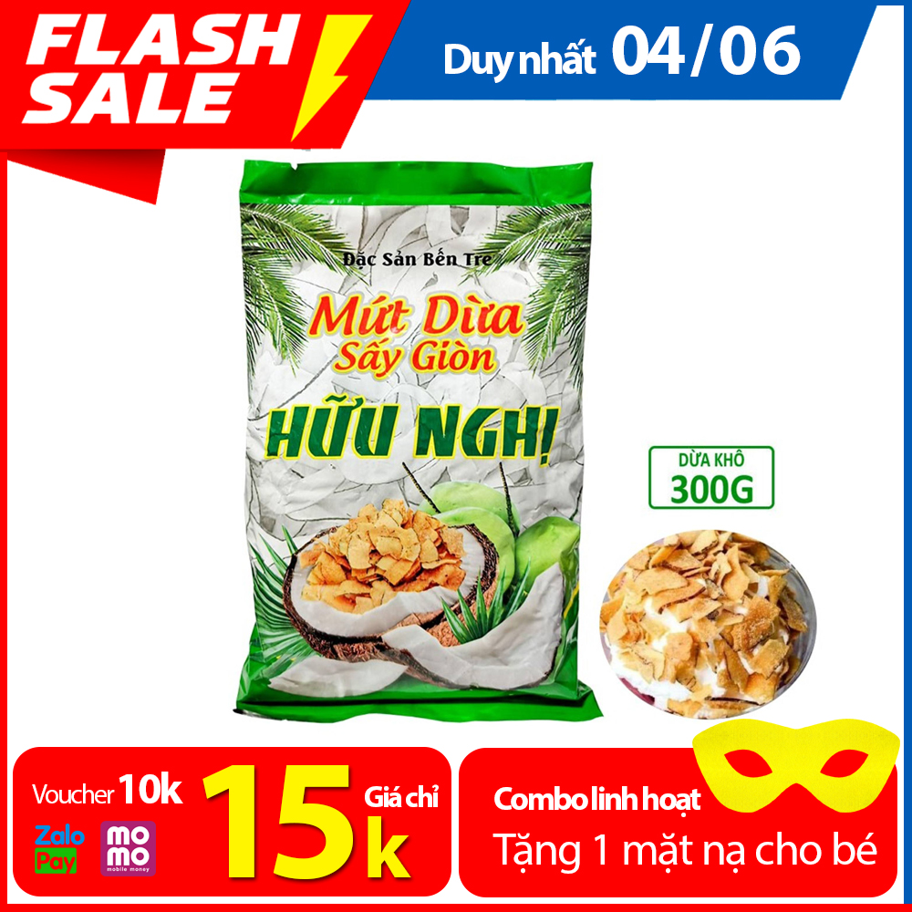 Mứt dừa sấy giòn gói 300gr
