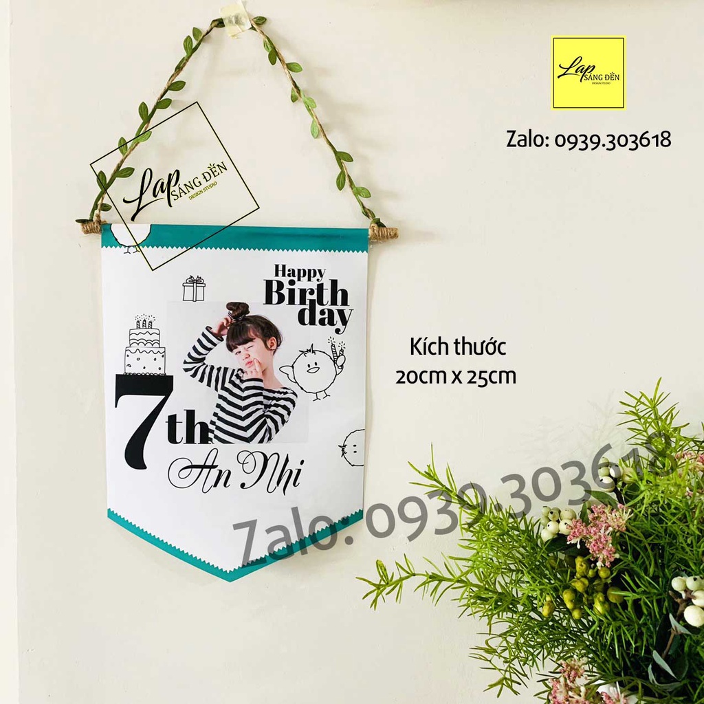 Tranh vải lụa trang trí, cờ treo tường phong cách Hàn Quốc, trang trí phòng tiệc sinh nhật