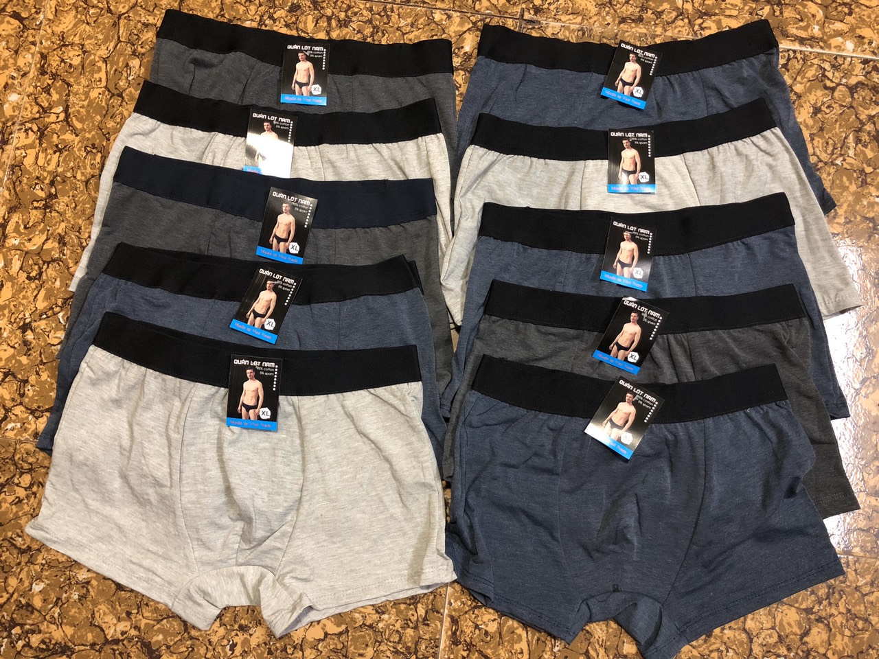BỘ 10 QUẦN LÓT NAM DẠNG ĐÙI - quần sịp Boxer cotton hàng VIỆT NAM CHẤT LƯỢNG CAO