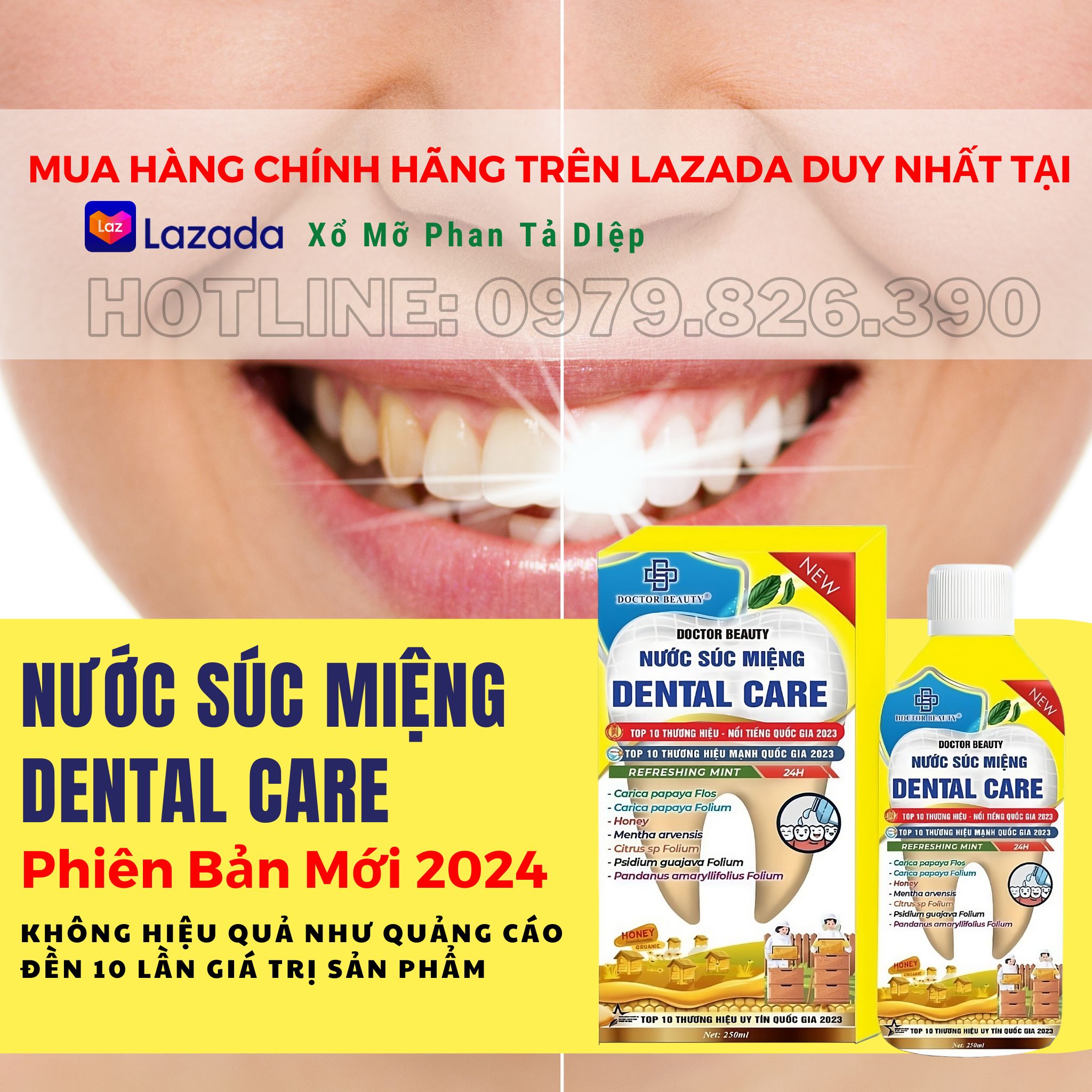 Nước súc miệng Dental Care 2024 trắng răng khử mùi hôi miệng