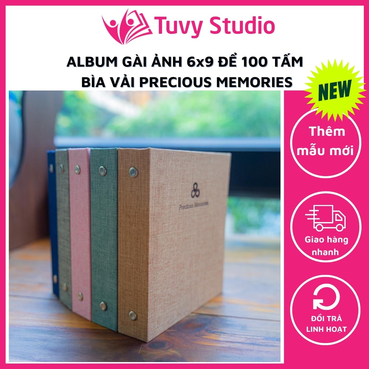 Album ảnh 6x9 đựng 100 tấm bìa vải vintage Tú Vy Studio binder card, quà tặng, để ảnh cho con, quà tặng ý nghĩa, để lomo card, album ảnh mini