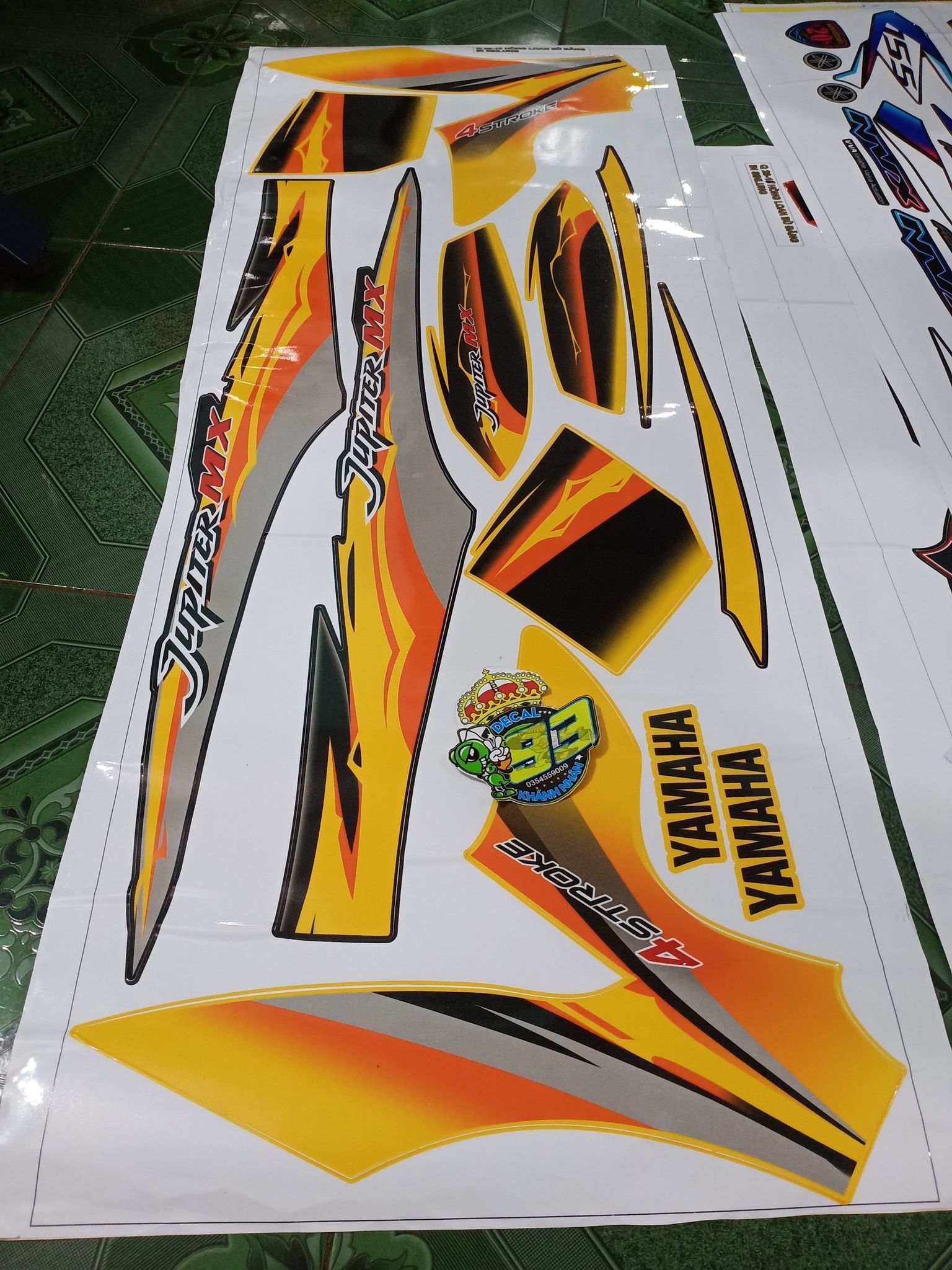 Tem rời jupiter mx vàng xe đen vàng