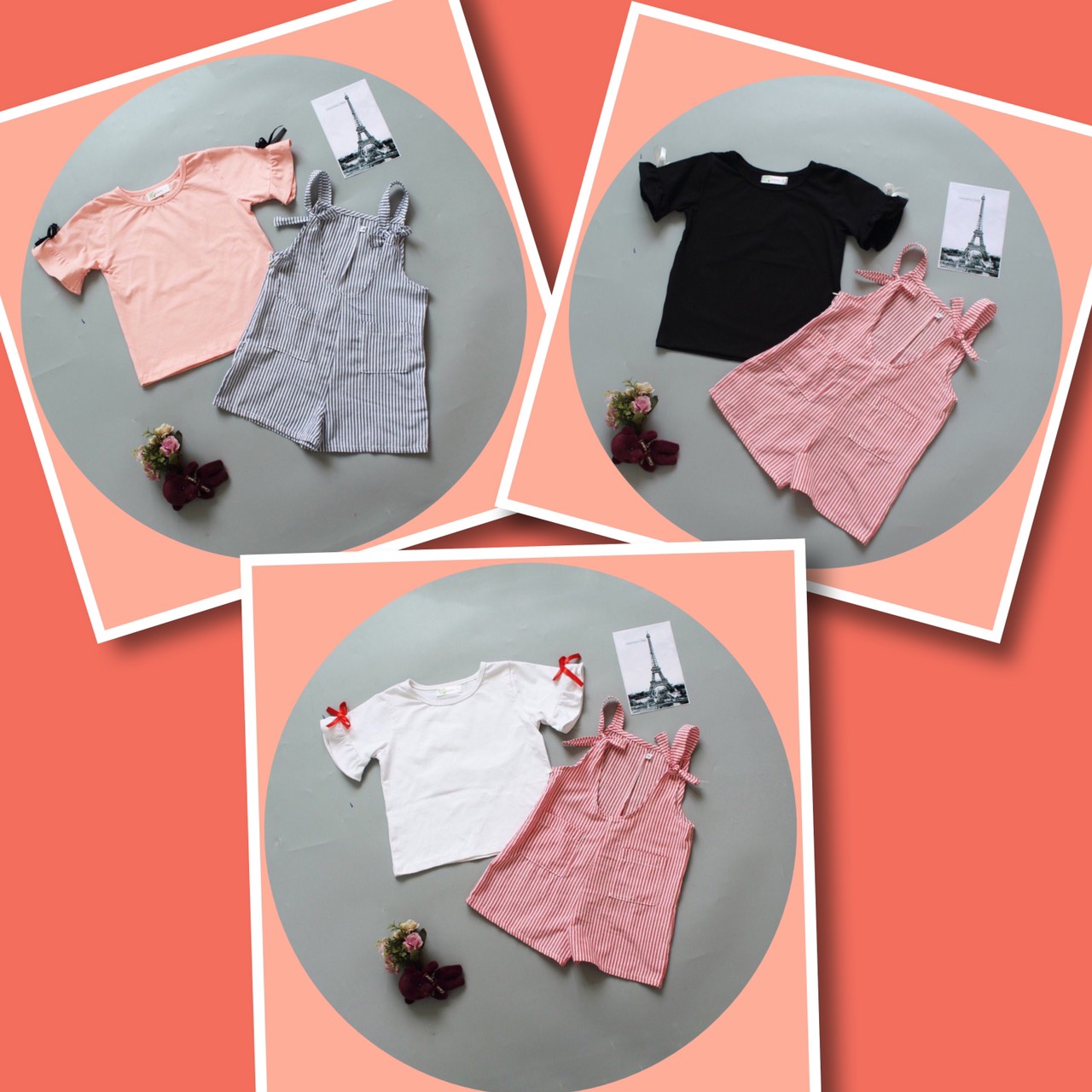 Bộ quần áo yếm cho bé gái từ 13kg - 26kg (xem chi tiết kích thước trước khi đặt hàng)