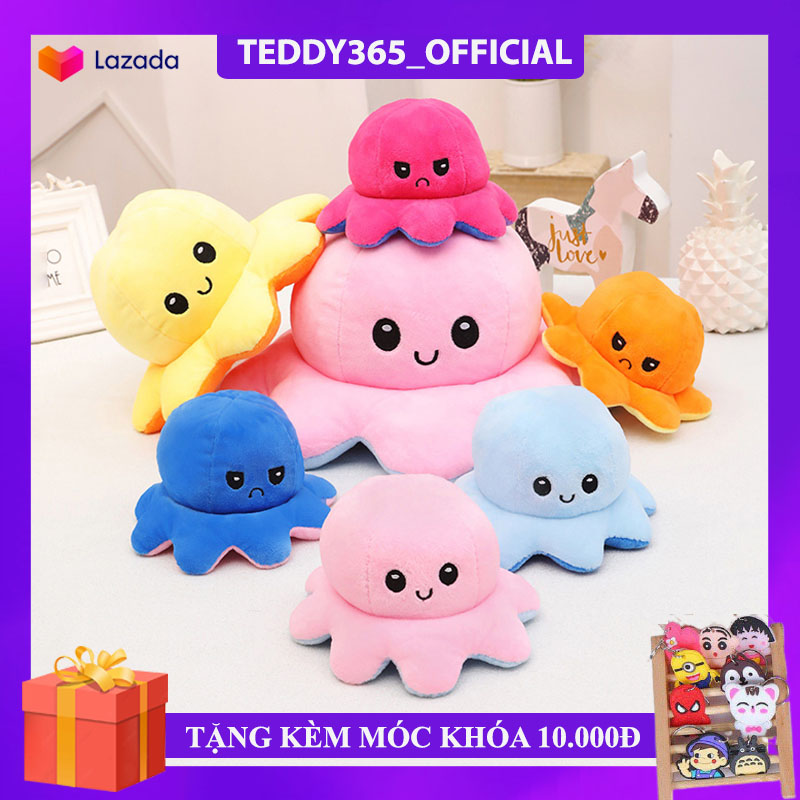 Bạch tuộc cảm xúc 2 mặt nhồi bông dễ thương, gấu bạch tuộc 2 mặt cảm xúc,cực kì cute dành cho bé yêu