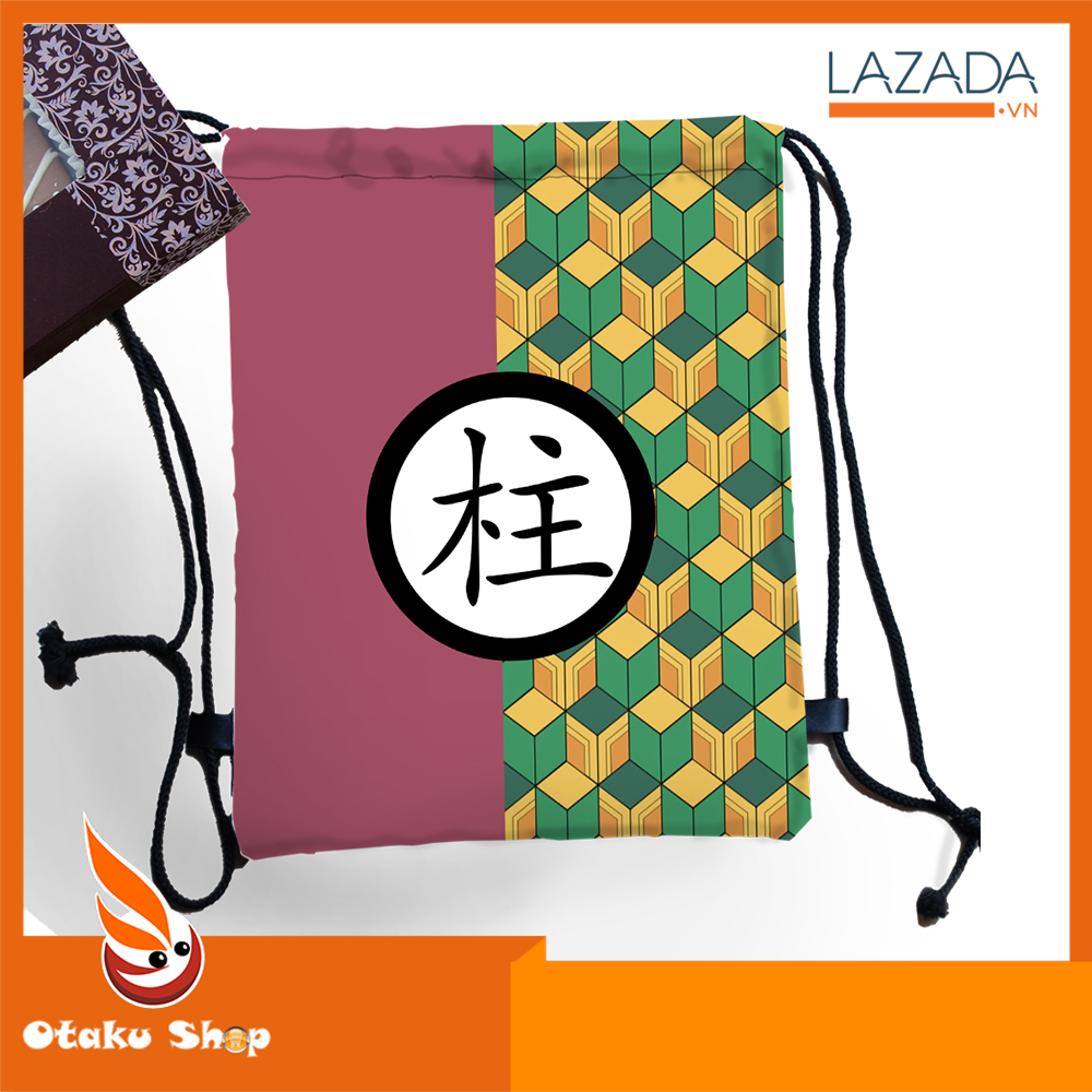 [HCM]Ba lô túi rút in hình anime Kimetsu no Yaiba - Demon Slayer - Lưỡi gươm Diệt Quỷ Mẫu Giyuu