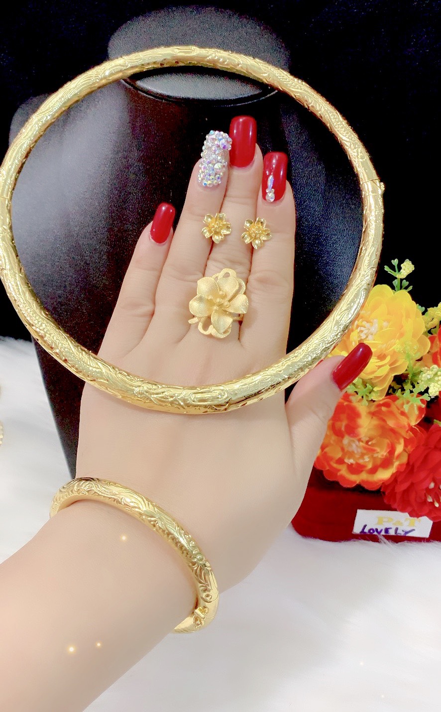 Combo bộ trang sức cưới mạ 24k cực đẹp