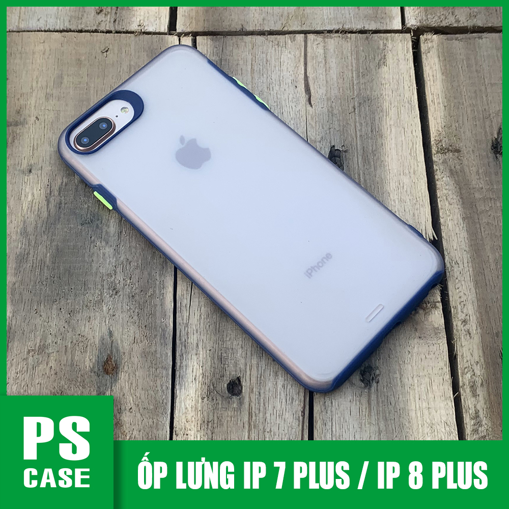 Ốp lưng nhám cong 3D viền màu xanh dương dành cho iPhone 7 Plus / iPhone 8 Plus - PS Case Phân Phối