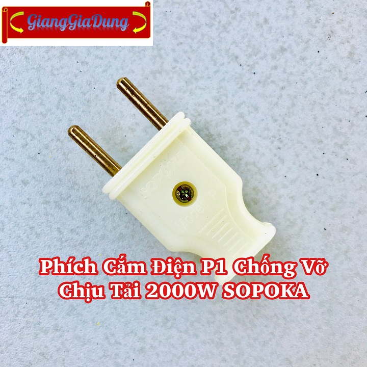 Phích Cắm Điện Chống Vỡ SOPOKA P1 Chịu Tải 2000W