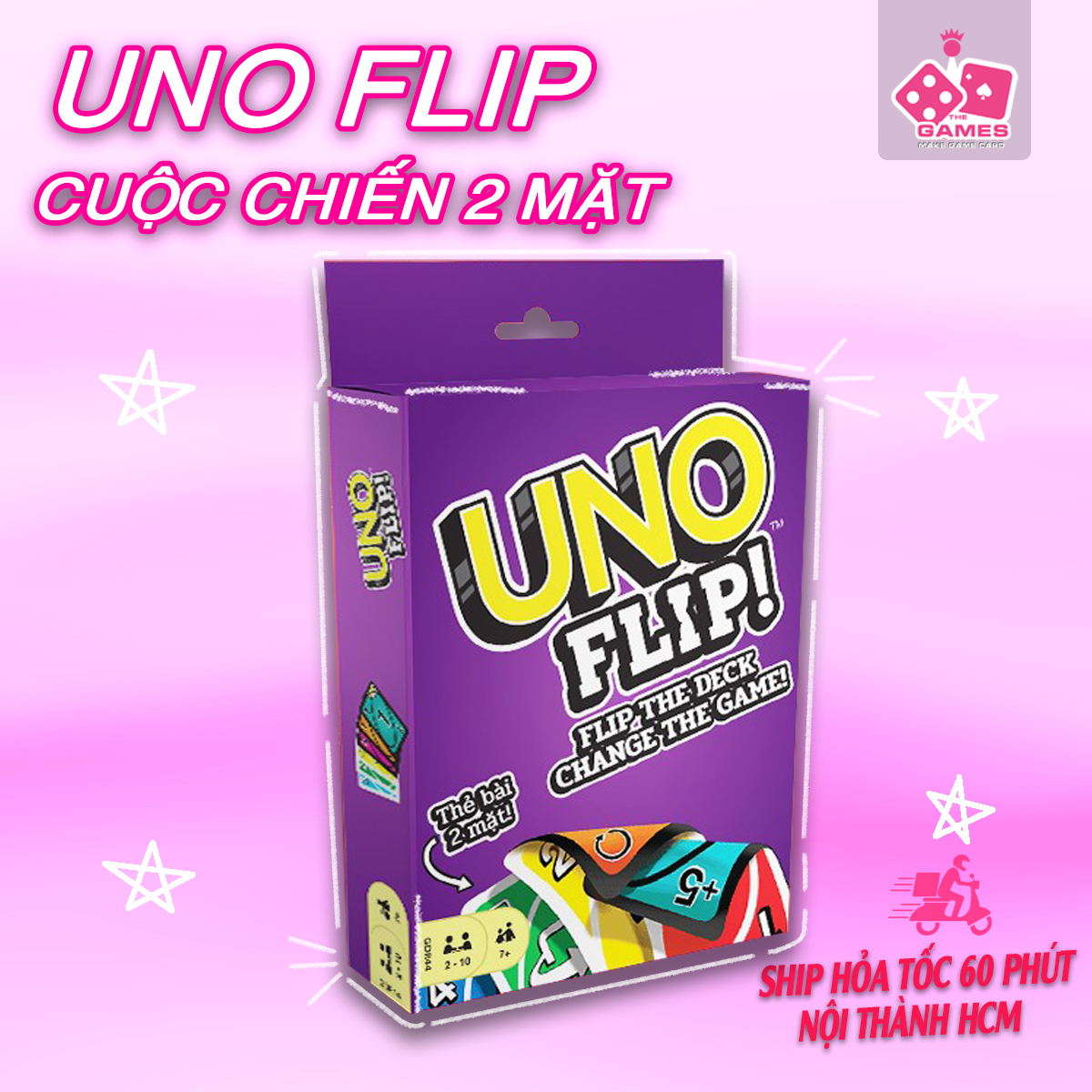 Bộ bài uno flip - bài uno mở rộng, luật chơi hấp dẫn, thẻ bài đồ chơi trẻ em