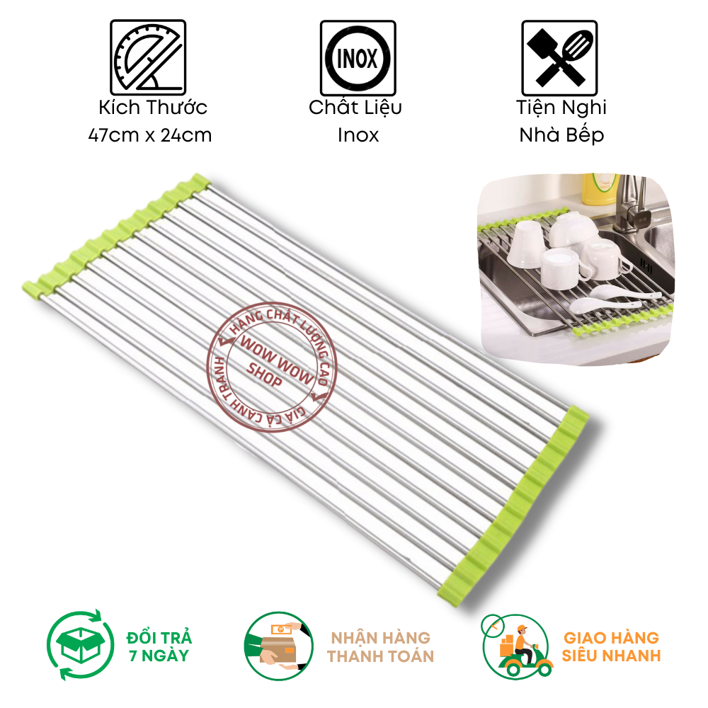 [HCM]Kệ inox gác bồn rửa chén gấp gọn tiện ích