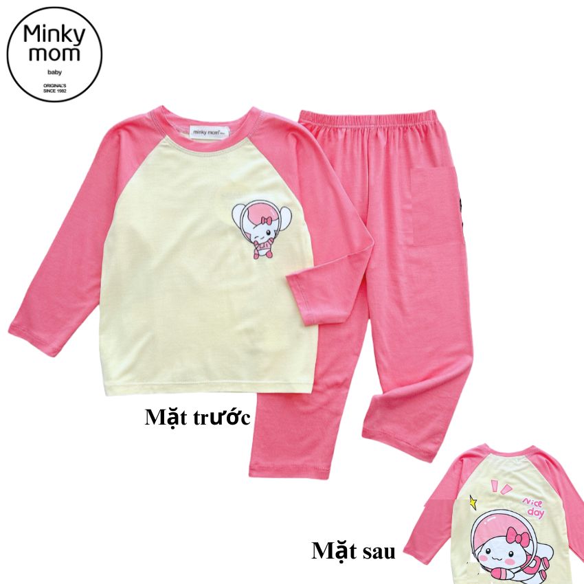Bộ đồ ngủ, bộ dài tay thun lạnh Minky Mom in hình kuromi cho bé gái 7- 28 kg TD-002 - 4