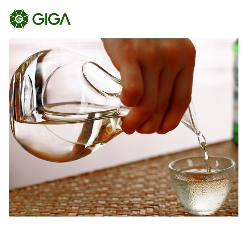 GIGA ESSENTIAL Máy chủ chai rượu Sake thủy tinh có lỗ / Chai thủy tinh Sake Nhật Bản Có lỗ xinh xắn để thêm đá Làm lạnh Bình đựng rượu Sake Bình tách rượu Sake có vách ngăn đôi Cốc thủy tinh Bình đựng rượu Carafe Quà tặng cho Bữa tiệc người yêu rượu Sake