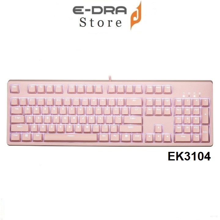 [Mã ELMALL10 giảm 10% đơn 500K] Bàn phím cơ Edra EK3104 Dream Pink / Hồng ( Blue , Brown , Red Switch )