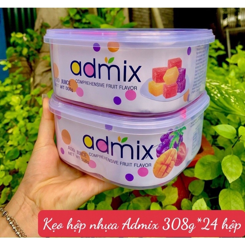 kẹo dẻo trái cây admix hộp nhựa 308gr