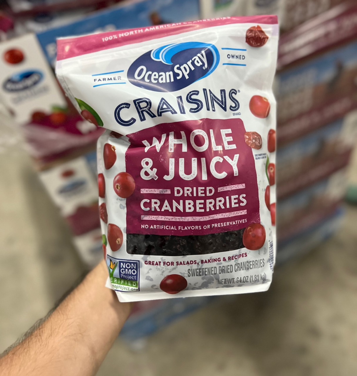 Nam việt quất sấy khô Ocean Spray Craisins Whole Dried Cranberries 1.81kg