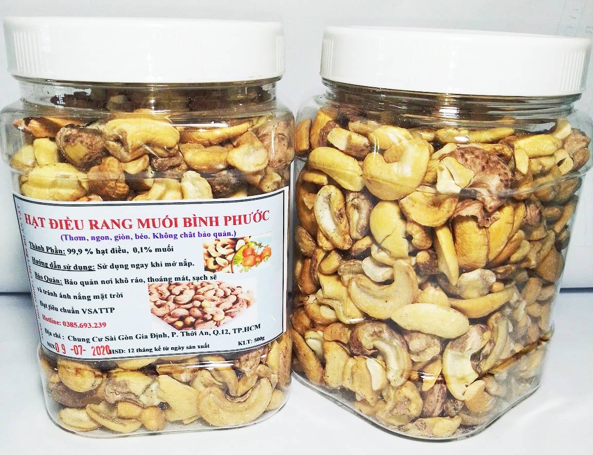 Combo 4 hủ hạt điều rang muối bình phước loại vỡ shop na gà