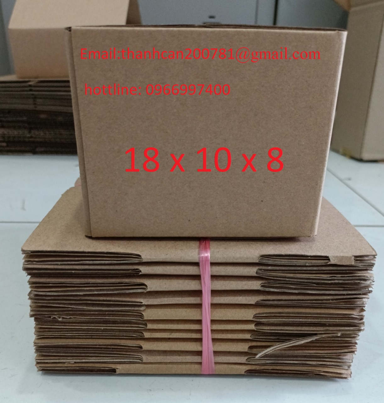 Hộp shipcod 18cm x 10cm x 8cm, combo 10 hộp 14000đ