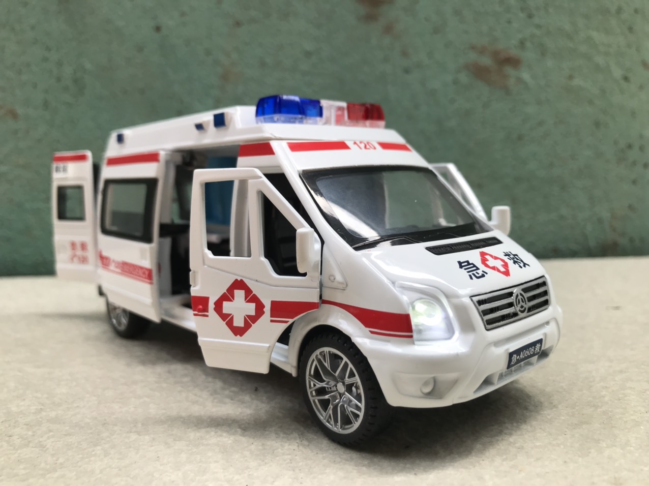 [HCM]Mô hình xe Cứu thương Printer new 1:32