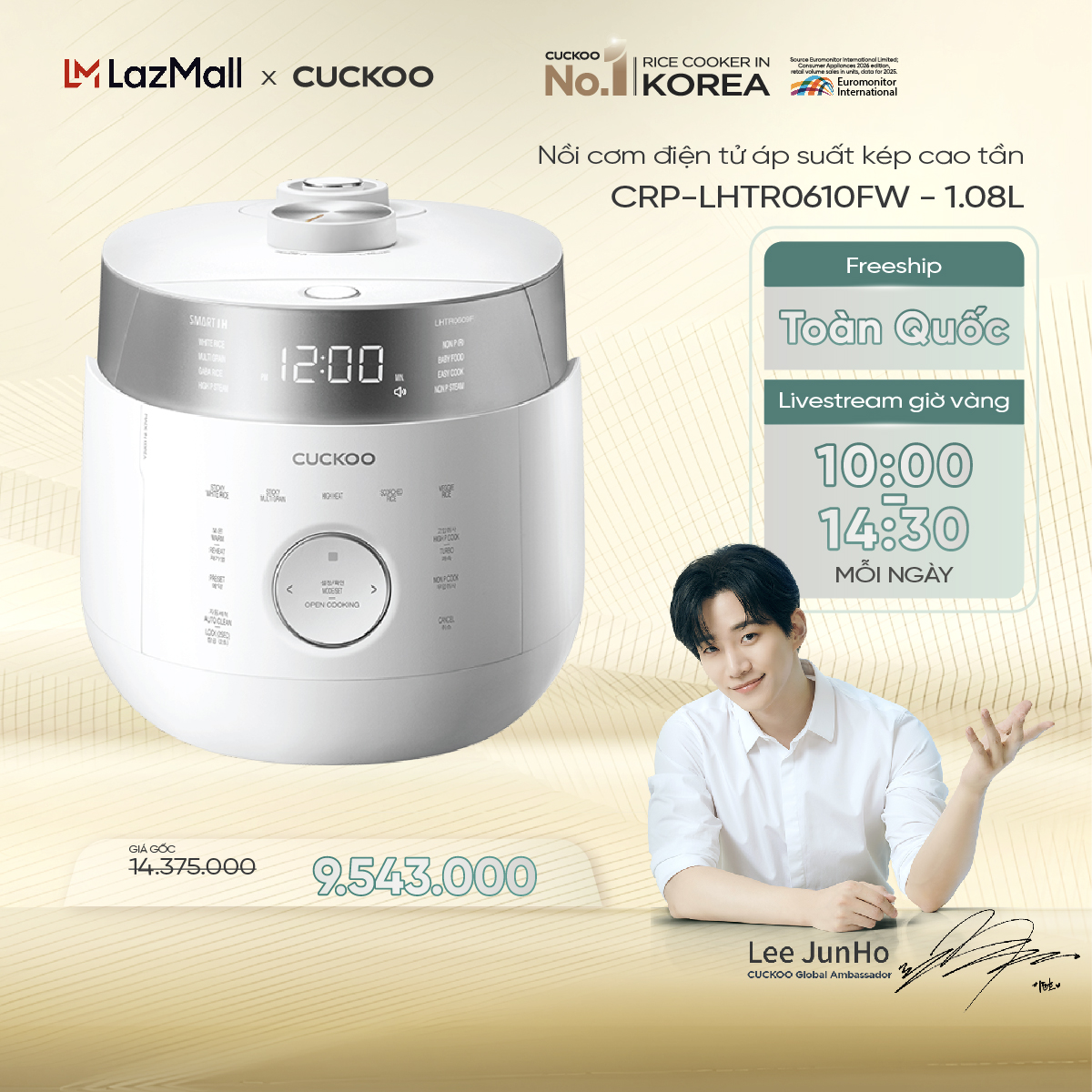 Nồi cơm điện tử áp suất cao tần cuckoo 1.08 lít crp-lhtr0610fw/fb - phiên bản nội địa - áp suất kép - nhiều chức năng nấu ăn - sản xuất tại hàn quốc - phiên bản nội địa - hàng chính hãng