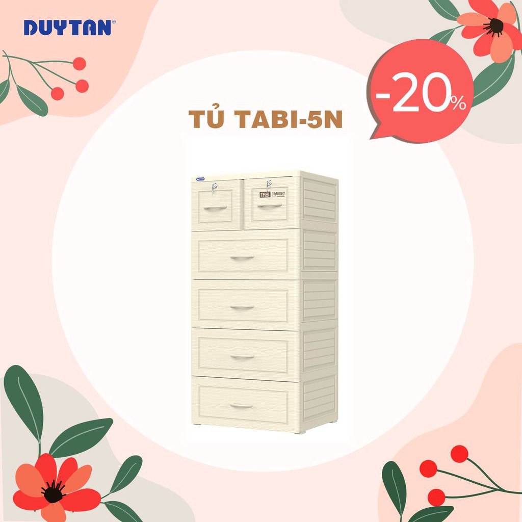 Tủ nhựa cao cấp vân gỗ tabi 5 tầng - chính hãng nhựa duy tân