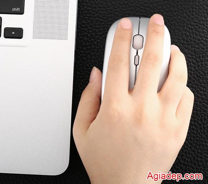 Chuột không dây tự sạc M1 (Wireless Mouse Re-chargeable) Siêu nhỏ, nhẹ, mỏng (trắng)